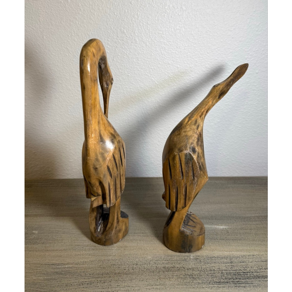MCM vintage hand-carved wooden bird sculptures - Picture 4 of 8